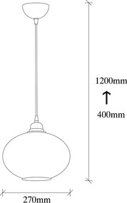 Lampadario nero con paralume in vetro ø 27 cm Smoked – Opviq lights
