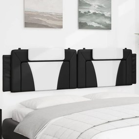 Cuscino Testiera Nero E Bianco 200 Cm İn Similpelle /