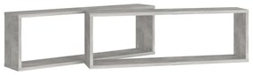 Mensole a cubo 2 pz grigio cemento 80x15x26,5 cm in truciolato