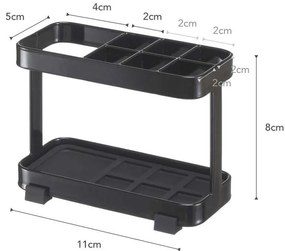 Porta spazzolino e dentifricio nero Tower - YAMAZAKI