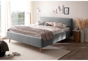 Letto matrimoniale imbottito grigio con contenitore con rete inclusa 160x200 cm Mattis – Meise Möbel