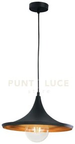 Lampadario a sospensione broadway nera e oro 1 luce attacco e27 35x...