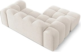 Divano angolare color crema (con penisola a sinistra/con chaise lounge) con rivestimento in ciniglia Treno – Cosmopolitan Design