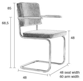 Set di 2 sedie grigio chiaro con braccioli Ridge Rib - Zuiver