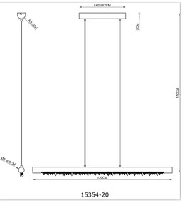 Globo 15354-20-LED Lampadario sospeso dimmerabile a cavo FELICITAS LED/25W/230V beige