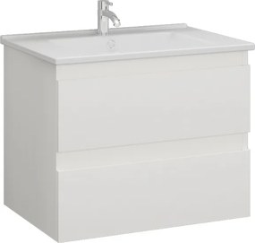 Kamalu - Mobile bagno sospeso 65 cm colore bianco opaco | LAC-EOLO-65