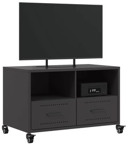 Mobile tv nero 68x39x43,5cm in acciaio laminato a freddo