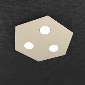 Plafoniera Moderna Esagonale Hexagon Metallo Sabbia 3 Luci Led 12X3W