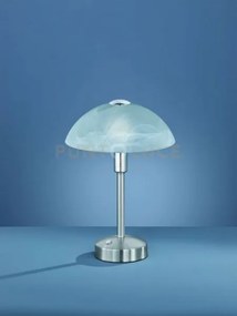 Lampada da tavolo led con vetro donna montatura acciaio satinato co...