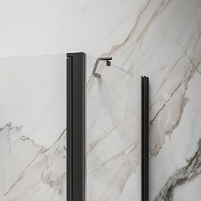 Kamalu - Box doccia 80x70 nero apertura saloon altezza 200h | KS2800AS