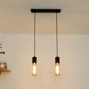 Lampadario a sospensione con filo MELODY 2xE27/15W/230V nero
