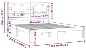 Giroletto Nero Massello Pino 150x200cm King Size