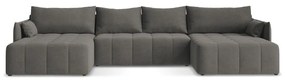 Divano angolare grigio scuro allungabile/con contenitore (a U) Moku – Makamii