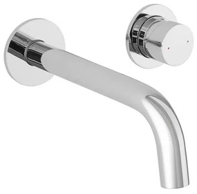 Miscelatore lavabo a muro cromo senza leva in acciaio inox Gemini