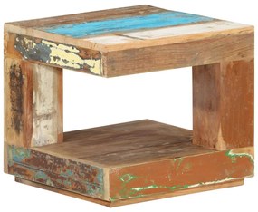Tavolino da salotto 45x45x40 cm in legno massello di recupero