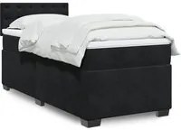 Letto a Molle con Materasso Nero Singolo in Velluto 3288775