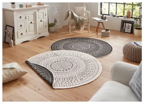Tappeto da esterno nero e crema , ⌀ 140 cm Porto - NORTHRUGS
