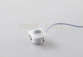 Incasso led asso bianco in alluminio 1w 100lm 3000k 3,2x3,2x2,2cm i...