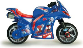 Moto Cavalcabile per Bambini 4-7 anni a Spinta Marvel Spidey 99x39x61 cm fino a 50 kg con Maniglia di Trasporto Blu...
