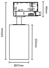 Faro GU10 Orientabile per binario Trifase, in alluminio - Nero Faro a binario  Trifase / GU10