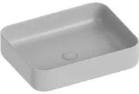 Lavabo d'appoggio rettangolare in ceramica da 50x40 cm grigio - Serie Nature cod 82206