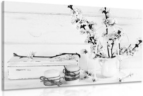 Quadro su tela – Natura morta rustica in bianco e nero