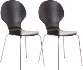Sedie Diego Ergonomiche İn Legno Stapelstuhl - Set Da 2 / Schwarz