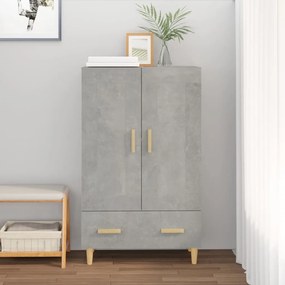 Credenza Grigio Cemento 70x31x115 Cm İn Legno Multistrato /