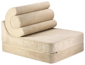 Poltrona per bambini marrone chiaro con rivestimento in velluto a coste Flipster – Wigiwama