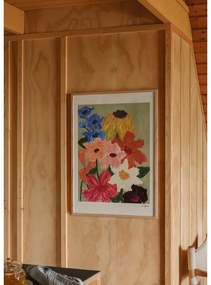 Poster 50x70 cm Flowers on Sage Green – Carla Llanos – The Poster Club