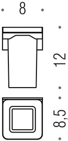 Colombo Forever b2902 bicchiere portaspazzolini in Vetro Acidato Naturale cromo