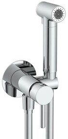 Idroscopino per wc e bidet cromo tondo con miscelatore e flex da 120 cm