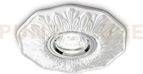 Polka faretto da in casso in gesso bianco decorato 1 luce attacco gu10