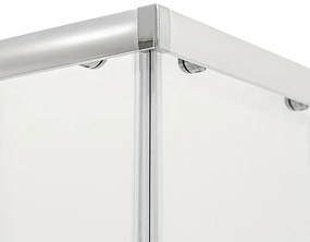 Box doccia angolare 80x80 cm Geo doppio scorrevole in cristallo trasparente