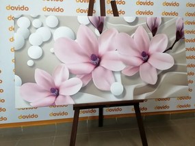 Stampa su tela – Magnolia su sfondo astratto