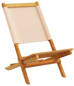 Sedie da giardino 2pz beige legno massello di acacia e tessuto