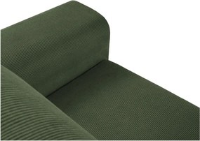 Divano angolare verde allungabile e con contenitore (con penisola a sinistra/con chaise lounge) con rivestimento in velluto a coste Kyoto – Cosmopolitan Design