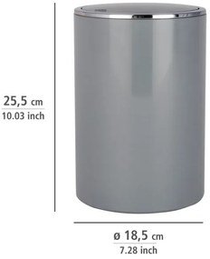 WENKO 22562100 - Cestino INCA 18,5x25,5 cm grigio/cromo lucido