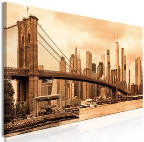 Quadro Road to Manhattan (1 Part) Narrow Sepia  Colore seppia, Dimensioni e Misure 120x40