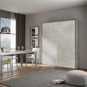 Letto matrimoniale THERES a scomparsa verticale Grigio 174x39xh210 cm