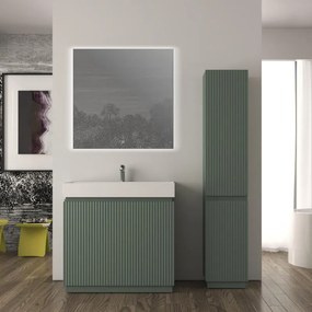 Mobile da bagno sottolavabo Cortina L90 X P45 X H 79cm, cannettato, verde opaco