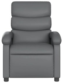 Poltrona massaggiante reclinabile grigia in similpelle