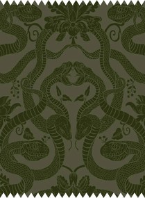 House of Hackney Stoff Anaconda - Cut Velvet - Olive Green