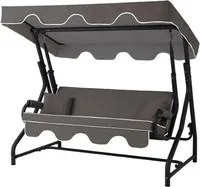 Dondolo 3 posti antracite con tetto parasole