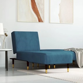 Chaise Longue İn Velluto Blu /