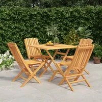 Set da Pranzo per Giardino 5 pz in Legno Massello di Teakcod mxl 124232