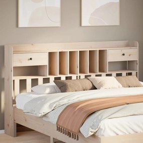 Testiera Con Scomparti 200 Cm İn Legno Massello Di Pino /