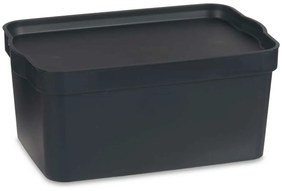 Scatola portaoggetti con coperchio Antracite Plastica 7,5 L 21 x 14,2 x 32 cm (12 Unità)