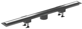Canalina doccia 100 cm in alluminio reversibile scarico centrale, sifone e piletta inclusi