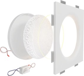 Lampada LED da incasso 175W Luna Crescente 60x60 cm in Gesso